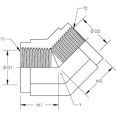 World Wide Fittings 45 Degree Female Pipe Elbow Stainless Steel 5505X06X06SS